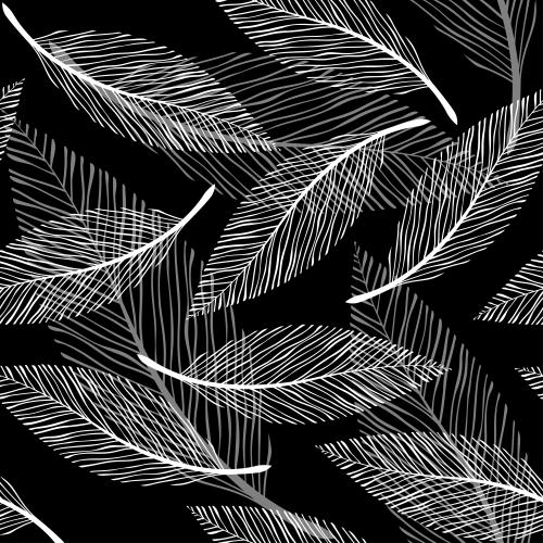 Illustration abstract leaves on black